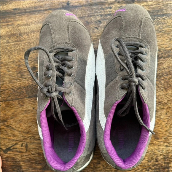 Puma sneakers grey and purple like new size 8.5 - Picture 5 of 12